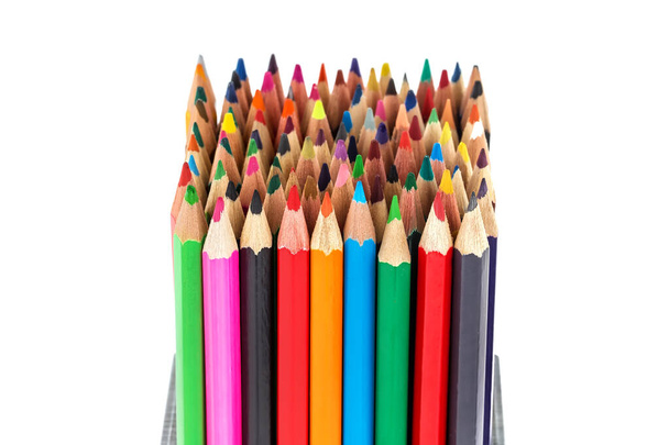 lápices de colores aislados sobre fondo blanco - Foto, imagen