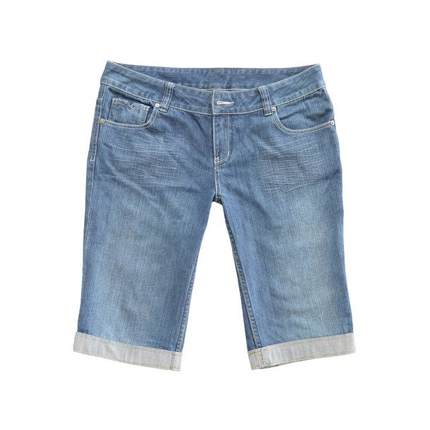 jeans shorts geïsoleerd op witte achtergrond - Foto, afbeelding