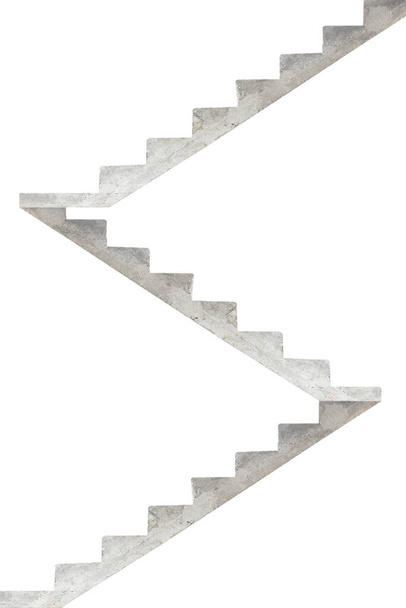 escalier en béton isolé sur fond blanc - Photo, image