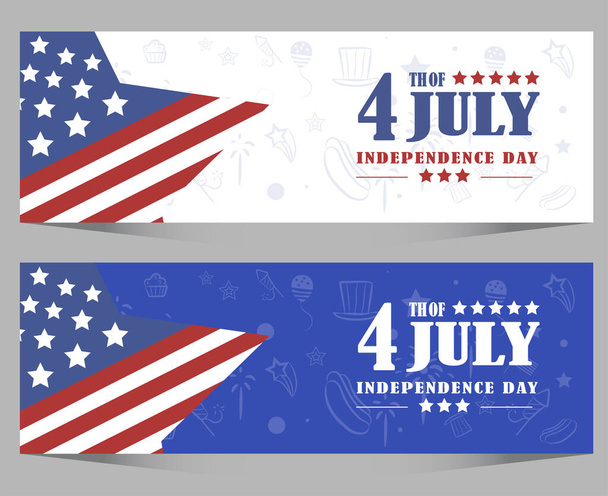 quatrième de juillet jour de l'indépendance de l'étoile usa deux modèles de couleurs. - Vecteur, image