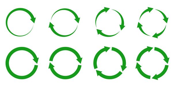 recycle arrow icon vector illustration white background. reuse symbol. eco lifecycle. green cycle round set. bio emblem. - Вектор,изображение