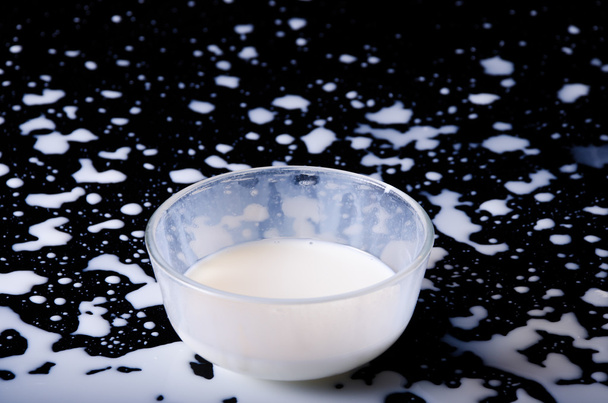 Pouring a glass of milk creating splash - Photo, Image