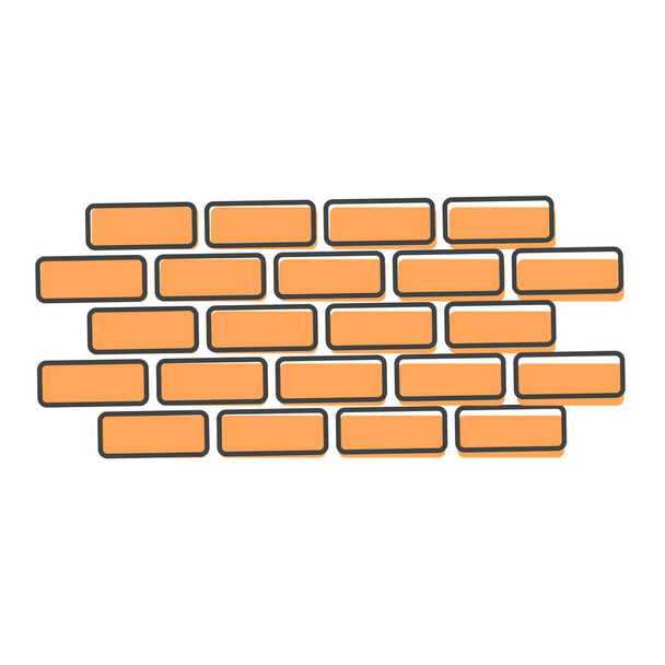 Vector brick icon. Illustration of brickwork. Brick wall cartoon style on white isolated background. Layers grouped for easy editing illustration. For your design. - Vector, Image