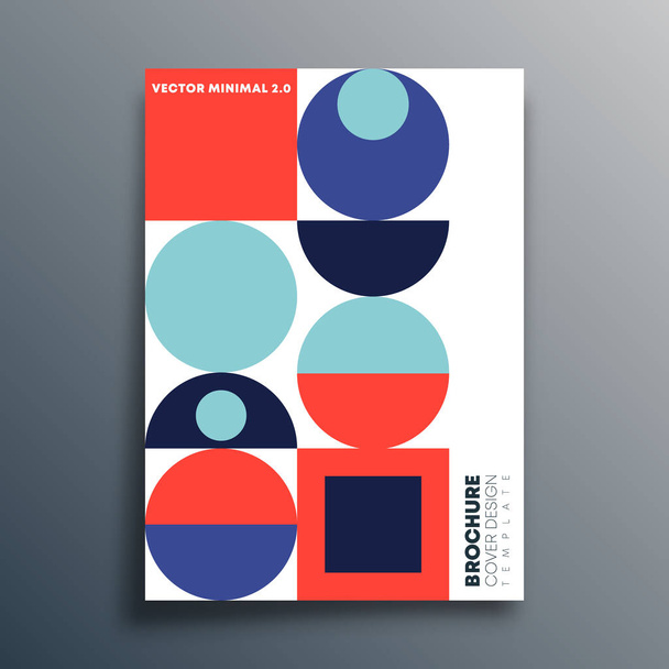 Diseño de formas geométricas retro Bauhaus para volante, póster, portada de folleto, tipografía u otros productos de impresión. Ilustración vectorial
. - Vector, Imagen