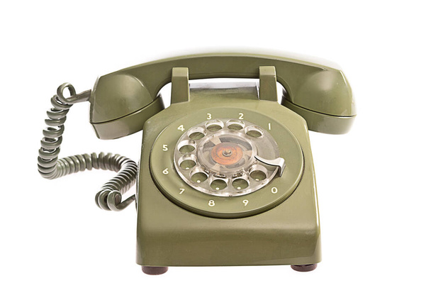 old telephone isolated on white background - Photo, Image