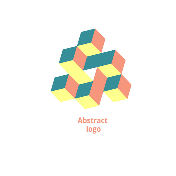 白い背景に抽象的な幾何学的ロゴ - ベクター画像