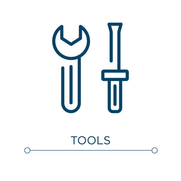 Tools icon. Linear vector illustration. Outline tools icon vector. Thin line symbol for use on web and mobile apps, logo, print media. - Vector, Image