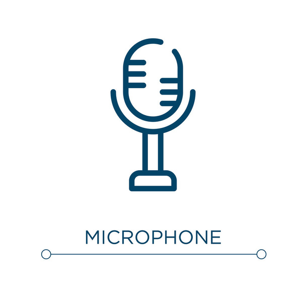 Microphone icon. Linear vector illustration. Outline microphone icon vector. Thin line symbol for use on web and mobile apps, logo, print media. - Vektor, obrázek