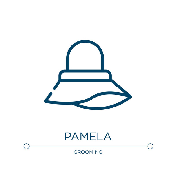 Pamela icon. Linear vector illustration from hipster collection. Outline pamela icon vector. Thin line symbol for use on web and mobile apps, logo, print media. - Vector, Image