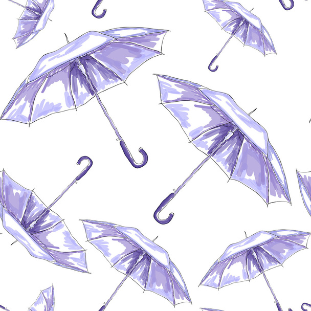 Piirrä sateenvarjo kuvio. Vesivärikuvitus
. - Vektori, kuva