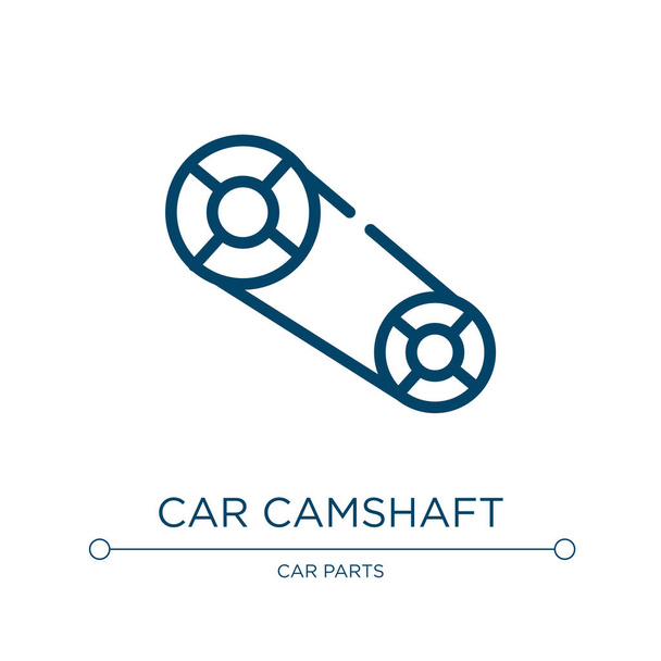 Car camshaft icon. Linear vector illustration from car parts collection. Outline car camshaft icon vector. Thin line symbol for use on web and mobile apps, logo, print media. - Vector, Image