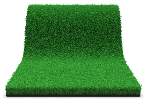 Artificial green grass isolated on white - Foto, afbeelding