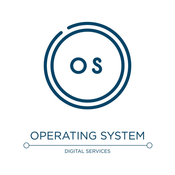 Operating system icon. Linear vector illustration from computer collection. Outline operating system icon vector. Thin line symbol for use on web and mobile apps, logo, print media. - Vector, Image