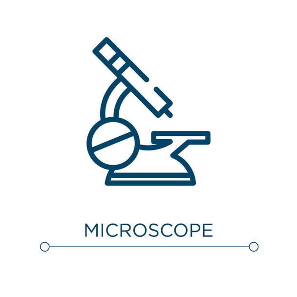 Microscoop icoon. Lineaire vectorillustratie. Schets microscoop icoon vector. Dunne lijn symbool voor gebruik op web en mobiele apps, logo, gedrukte media. - Vector, afbeelding