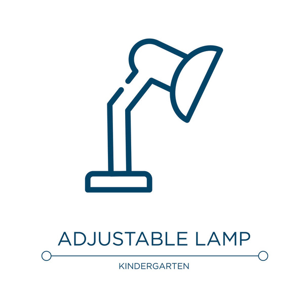 Adjustable lamp icon. Linear vector illustration from literature collection. Outline adjustable lamp icon vector. Thin line symbol for use on web and mobile apps, logo, print media. - Vector, Image