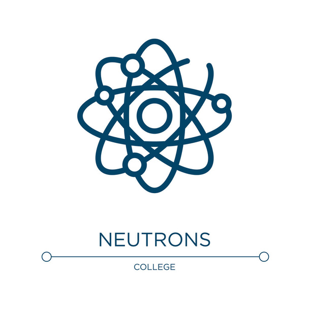 Ikona neutronů. Lineární vektorová ilustrace z laboratorní sbírky. Vektor ikon osnovy neutronů. Symbol tenké linky pro použití na webových a mobilních aplikacích, logu, tiskových médiích. - Vektor, obrázek