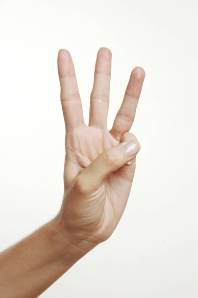 Kéz jel, fehér háttér - Fotó, kép