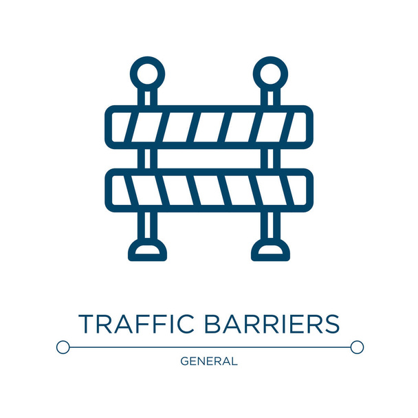 Traffic barriers icon. Linear vector illustration from general collection. Outline traffic barriers icon vector. Thin line symbol for use on web and mobile apps, logo, print media. - Vector, Image