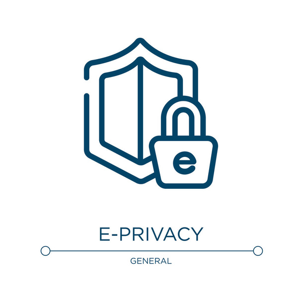 E-privacy icon. Linear vector illustration from general collection. Outline e-privacy icon vector. Thin line symbol for use on web and mobile apps, logo, print media. - Vector, Image