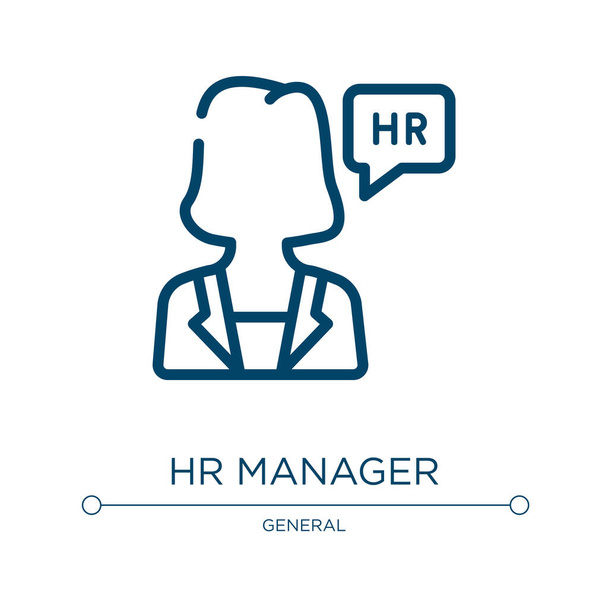 Hr manager icon. Linear vector illustration from general collection. Outline hr manager icon vector. Thin line symbol for use on web and mobile apps, logo, print media. - Vector, Image