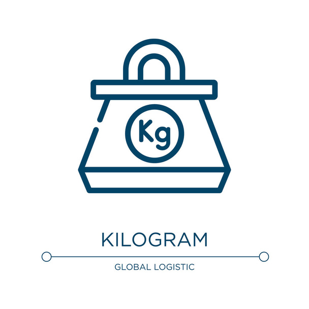 Kilogram icon. Linear vector illustration from logistics collection. Outline kilogram icon vector. Thin line symbol for use on web and mobile apps, logo, print media. - Vector, Image