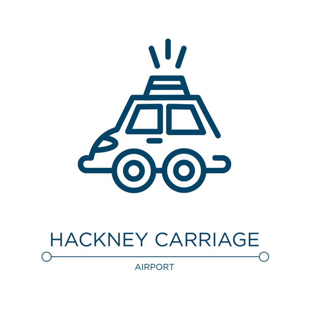 Hackney carriage icon. Linear vector illustration from taxi service collection. Outline hackney carriage icon vector. Thin line symbol for use on web and mobile apps, logo, print media. - Vector, Image