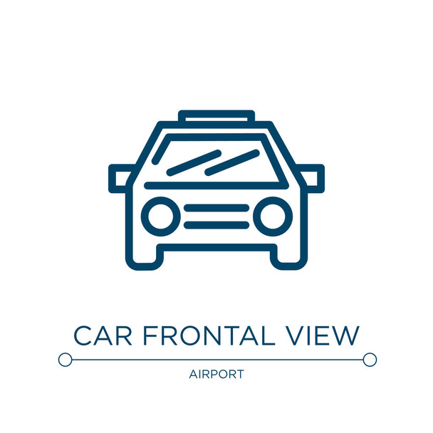 Car frontal view icon. Linear vector illustration from signals set collection. Outline car frontal view icon vector. Thin line symbol for use on web and mobile apps, logo, print media. - Vector, Image