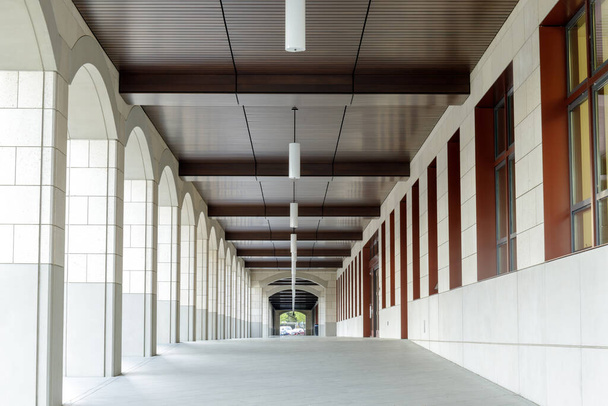 Empty Campus Corridor in Stanford University, California - Photo, Image