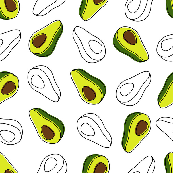 Avocado pattern for textile, print, surface design. Tropical fruits pattern. Fruits pattern design - Vector, Image
