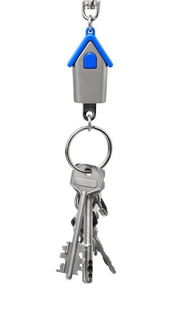 Schlüsselanhänger mit Figur des blauen Hauses - Foto, Bild