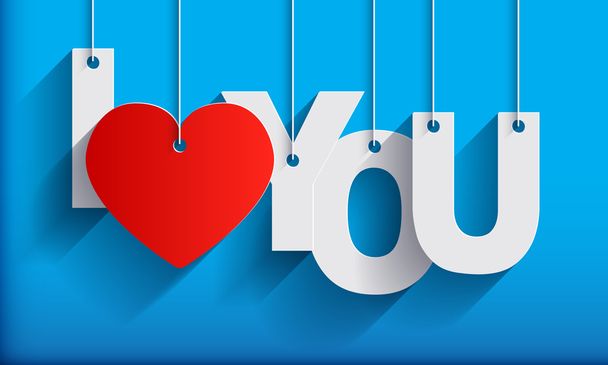 I LOVE YOU - Paper Origami background or card. - Vector, Image