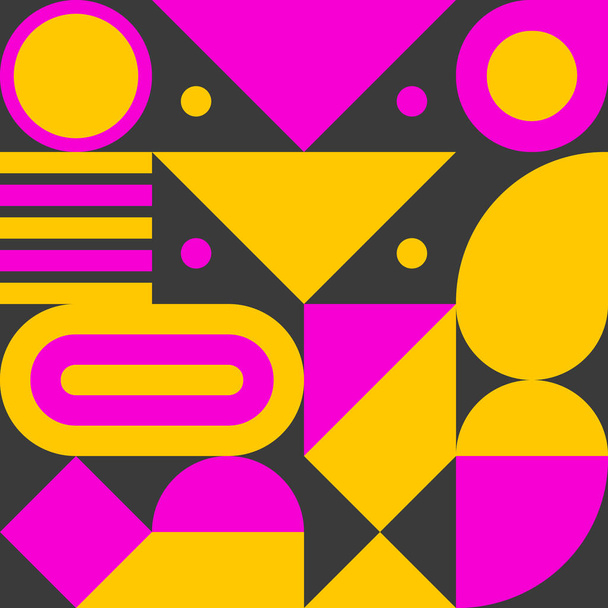 Друк Баугауз, геометричний безшовний ретро-візерунок з формами, геометрична композиція, сучасний абстрактний фон хіпстера
 - Вектор, зображення