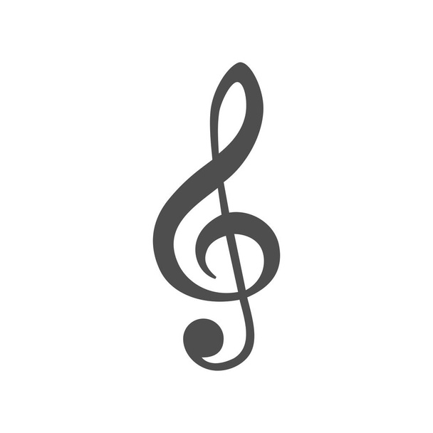 Illustrazione vettoriale icona chiave di violino musicale, isolata su sfondo bianco - Vettoriali, immagini