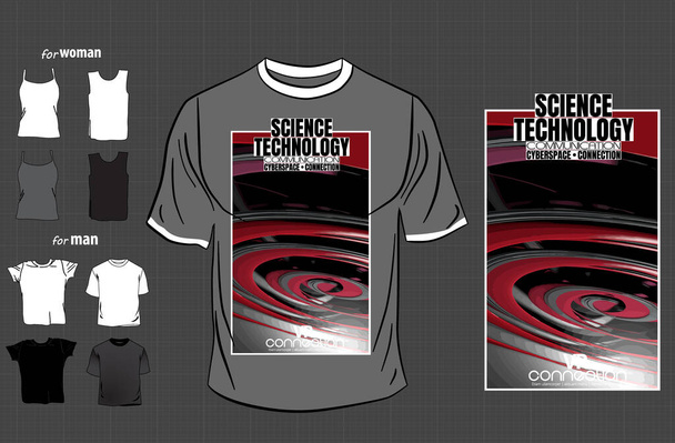 Vector T-Shirt Design mit abstraktem Technologie-Konzept - Vektor, Bild