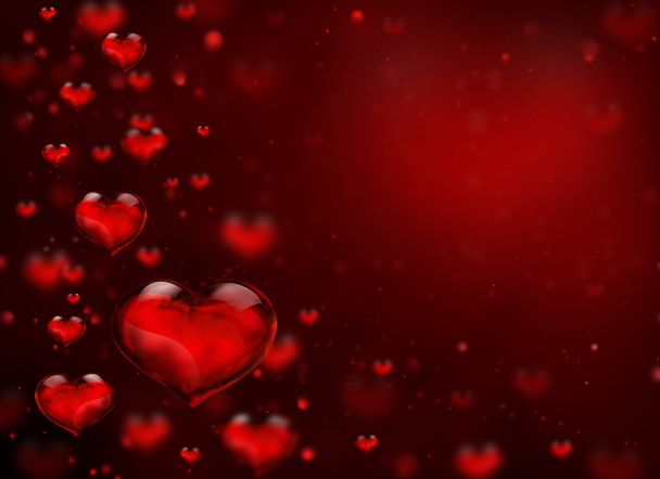 Стеклянные сердца на фоне Дня Святого Валентина
 - Фото, изображение