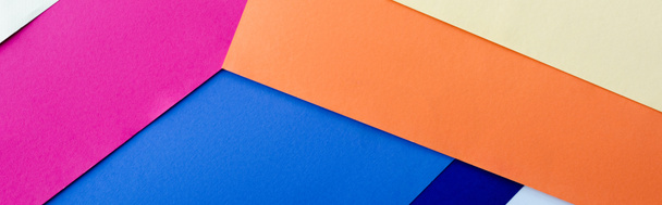 abstract geometrische achtergrond met kleurrijk papier, panoramisch shot - Foto, afbeelding