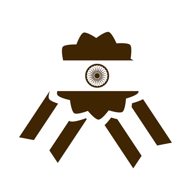 heureux jour de l'indépendance Inde, badge fier icône de style de silhouette festive nationale - Vecteur, image