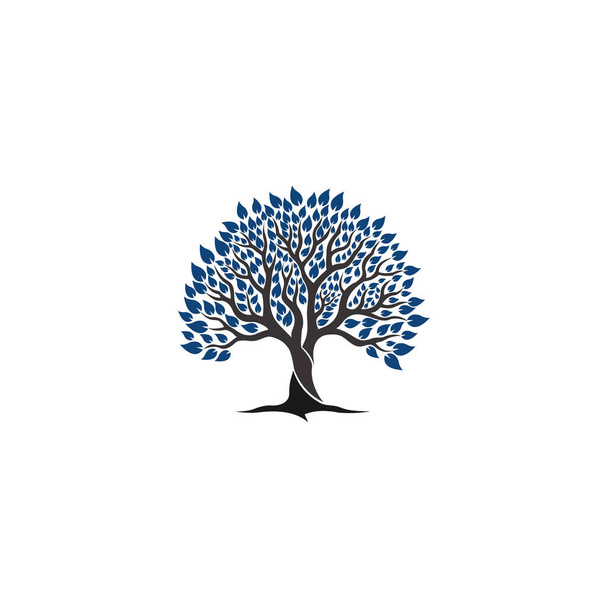 Root Of The Tree logo illustration. Vector silhouette of a tree. - Vector, Image