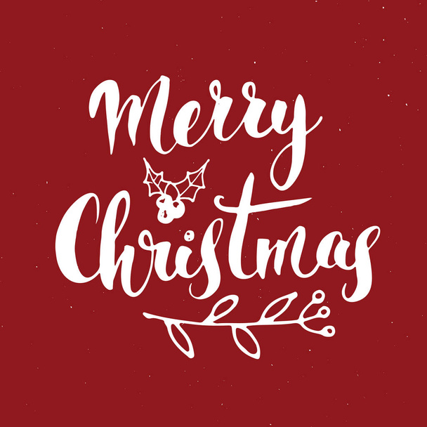 Merry Christmas Calligraphic Lettering. Typographic Greetings Design. Calligraphy Lettering for Holiday Greeting. Hand Drawn Lettering Text Vector illustration - Vetor, Imagem