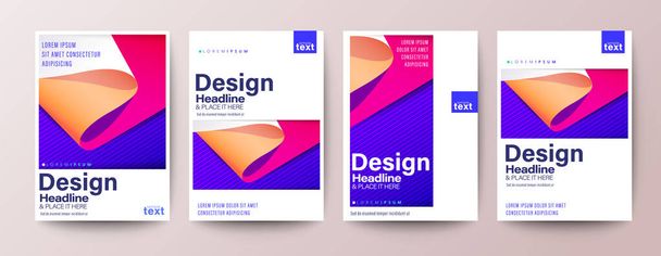 Set of Flyer, Poster, leaflet, Annual report cover, Book cover, Brochure, Banner. Graphic Design Layout template - Vektör, Görsel