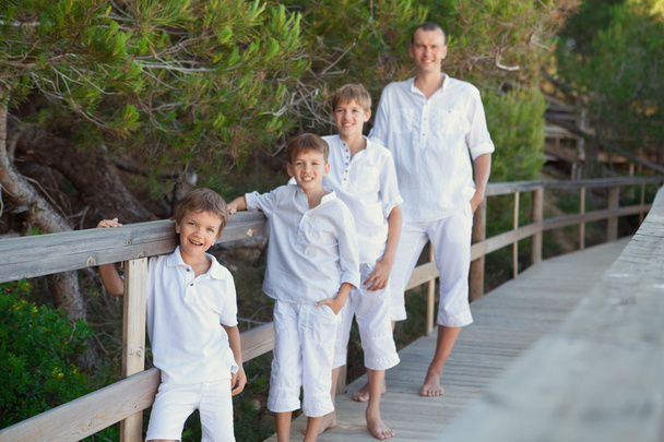 Portrait of father and three sons - Foto, Imagen