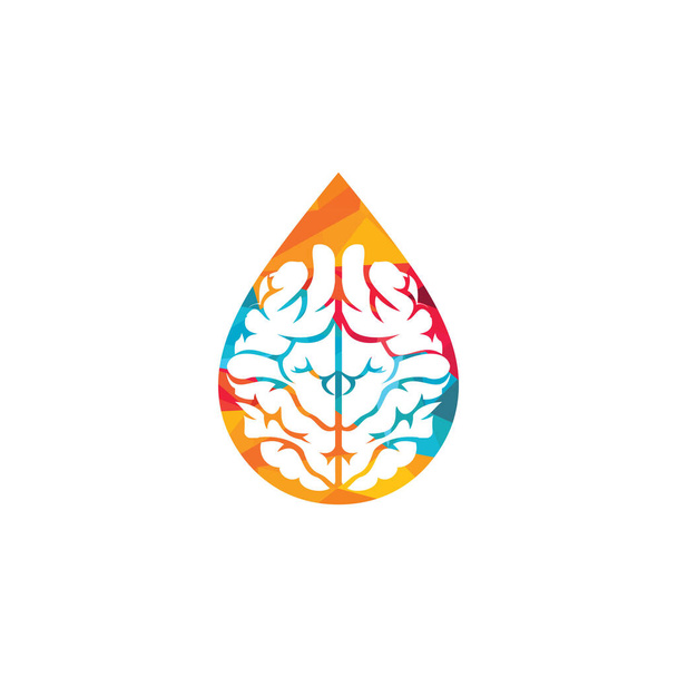 Drop brain logo template vector icon design - Vector, Image
