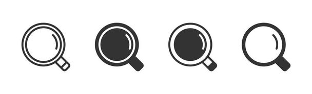 Search icons in four different versions in a flat design - Vector, Image