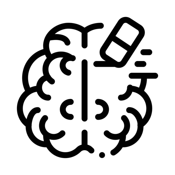 Mózg wymazuje wektor wymazania ikony. Mózg wymazuje znak kasujący. odizolowany symbol konturu ilustracja - Wektor, obraz