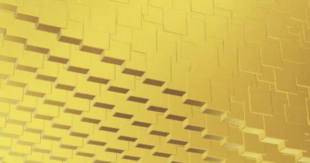抽象幾何学的な黄金の背景箔タイルのテクスチャシームレスループ背景。デジタル3D表面。モーショングラフィックス. - 映像、動画