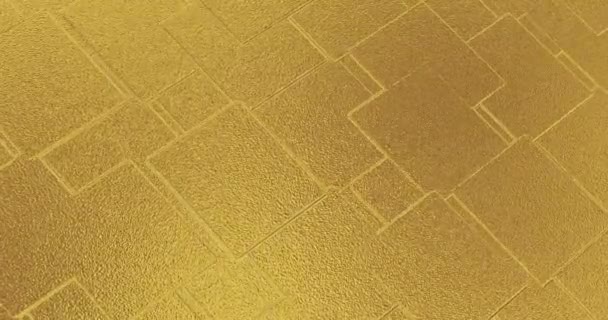 Absztrakt geometrikus arany háttér fólia csempe textúra zökkenőmentes hurok háttér. Digitális 3D felület. Mozgókép. - Felvétel, videó