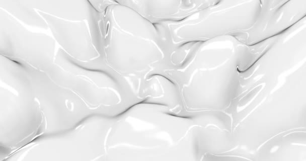Flüssiger abstrakter weißer Hintergrund. Glatt glänzende Textur 3D-Rendering. Glamour-Seidenhintergrund. Schleife 4k - Filmmaterial, Video
