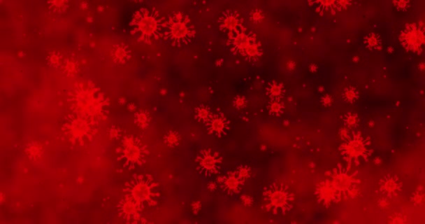 Coronavirus-Zellen. Animationsgruppe von Viren, die Atemwegsinfektionen unter dem Mikroskop verursachen. 3D-Rendering-Videoschleife 4k - Filmmaterial, Video