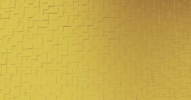 Abstracto fondo geométrico dorado azulejos textura lazo sin costura fondo. Superficie 3D digital. Gráfico de movimiento
. - Metraje, vídeo