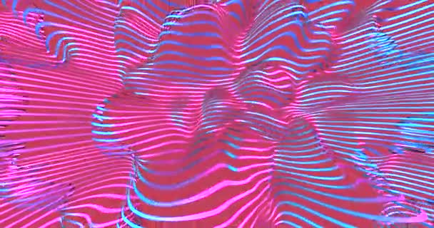 Neon háttér fluoreszkáló folyékony színekkel. Ultraibolya absztrakt kék, lila, rózsaszín szín. hurkolt animáció 4k Virtuális valóság jövőbeli design 3d render - Felvétel, videó